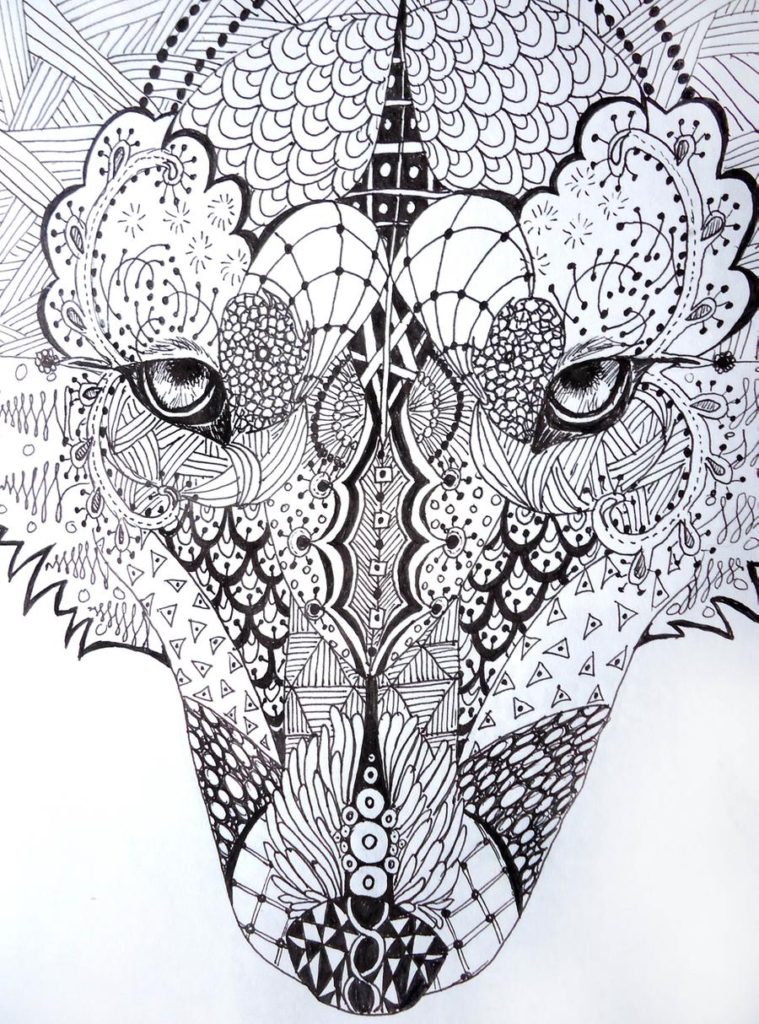 Zentangle Wolf by lupinemoonfeather on DeviantArt